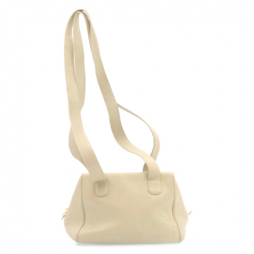Loewe Handbag White Beige Leather
